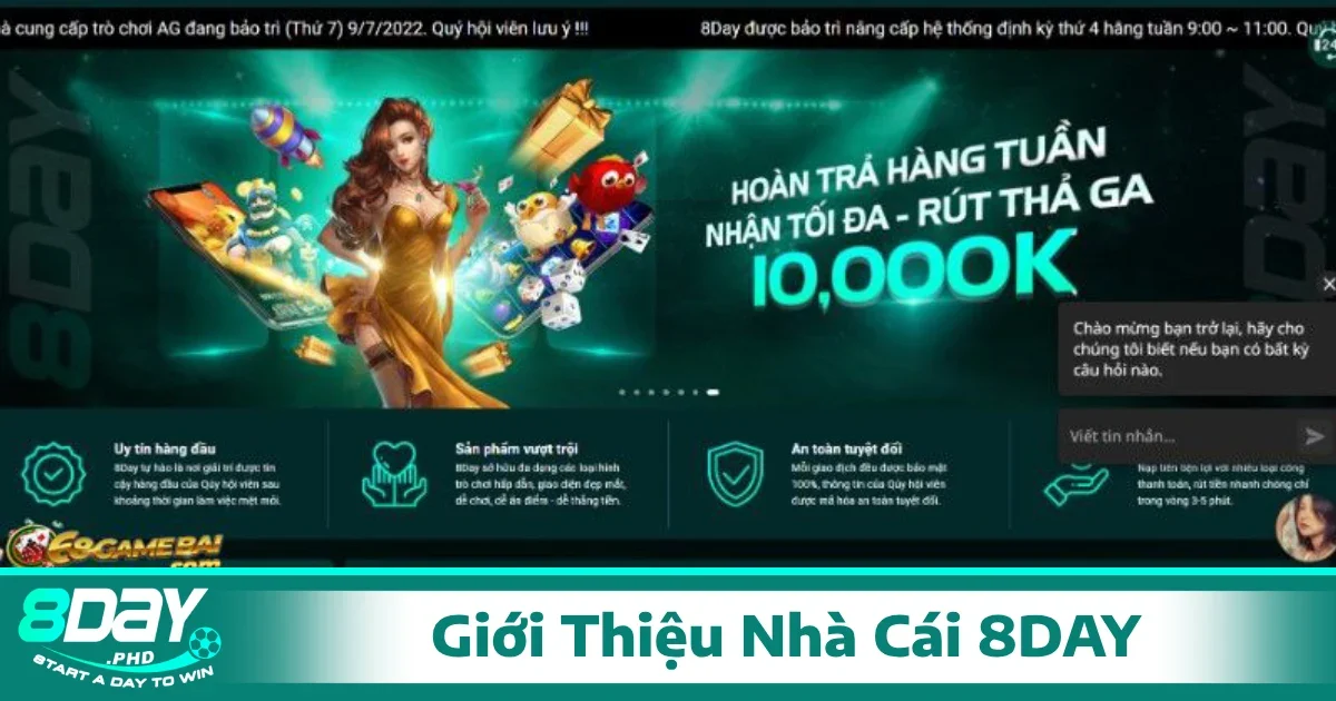 Giới thiệu 8Day - nhà cái mang đến trải nghiệm giải trí đa dạng và độc đáo