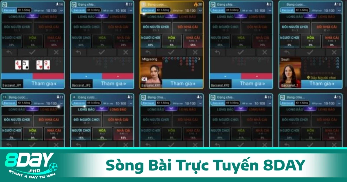 Sòng Bài Trực Tuyến 2 Tại 8Day, các phiên chơi poker đa dạng từ Texas Hold’em, Omaha cho tới các biến thể khác, đều tạo nên sân chơi hấp dẫn cho mọi trình độ.